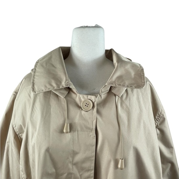 Totes Women's Tan Hooded Trench Coat, Detachable Hood, Size Large - Picture 3 of 7